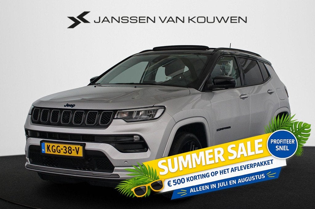 Jeep Compass 4xe 240 Plug-in Hybrid Electric S Panoramadak A, Auto's, Jeep, Bedrijf, Te koop, Compass, 360° camera, 4x4, ABS, Achteruitrijcamera