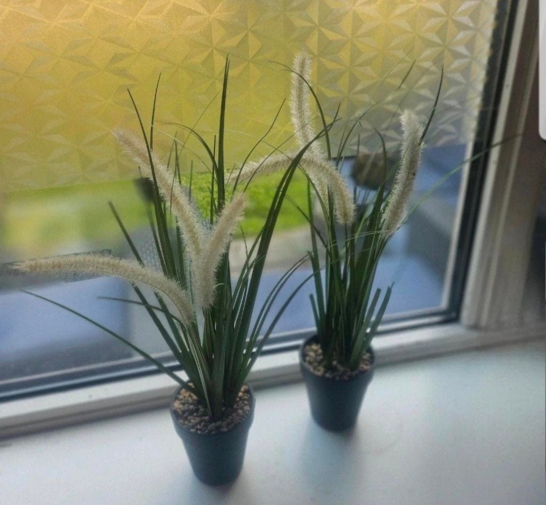 2 ALS NIEUWE Kunstplantjes in Grijze potjes 45 cm, Huis en Inrichting, Ophalen of Verzenden, Zo goed als nieuw