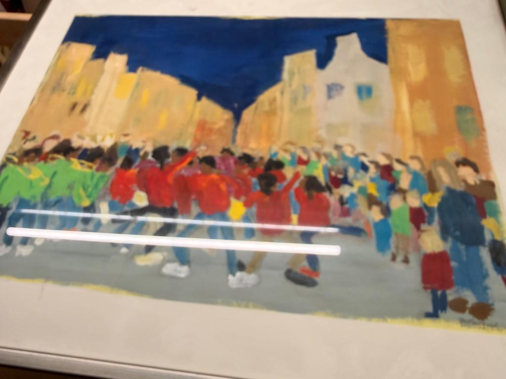 Schilderij 'Brotherhood Amsterdam 11-93' met lijst, Ophalen of Verzenden