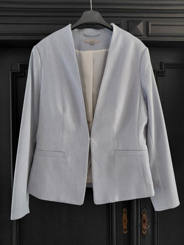 Lichtblauwe blazer - Maat M/L, Maat 38/40 (M), Blauw, Ophalen of Verzenden, Zo goed als nieuw