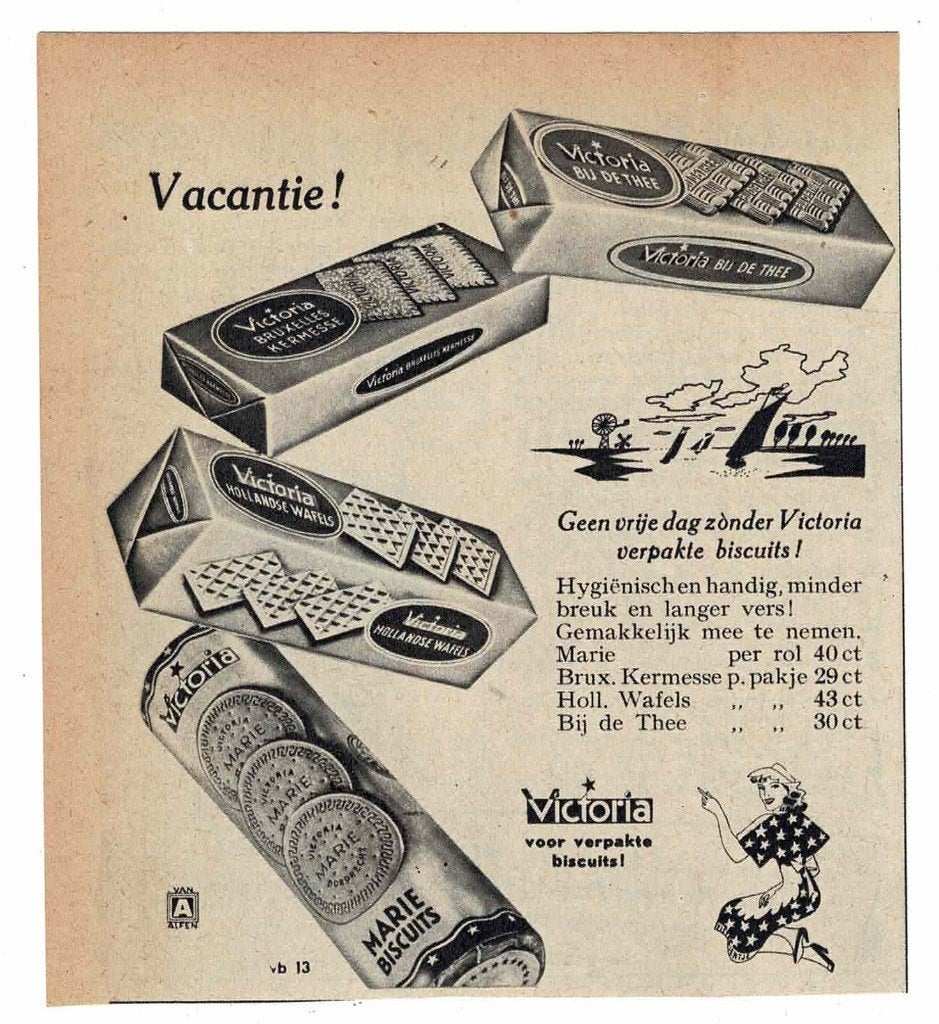 Vakantie ! niet zonder VICTORIA Biscuits 1950, Verzenden, Zo goed als nieuw, Overige typen
