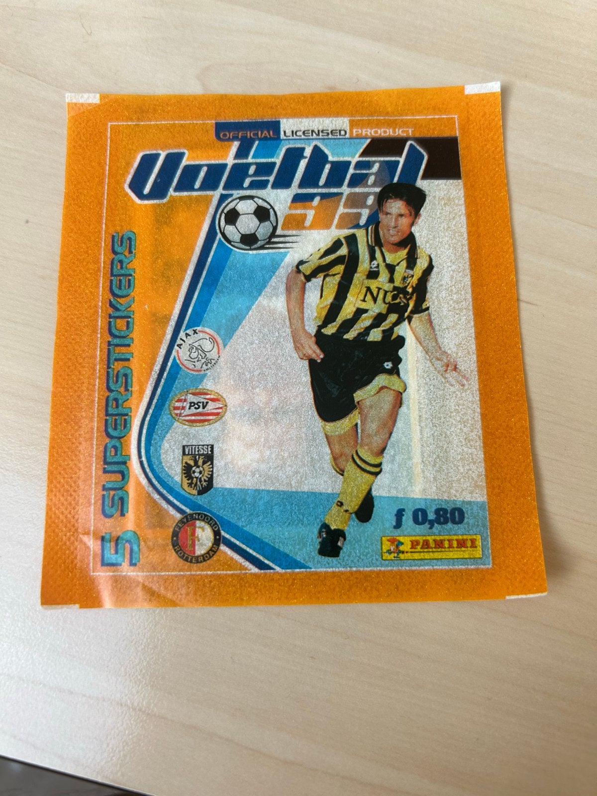 Gesloten Panini Voetbal 99 Superstickers zakje, Ophalen of Verzenden, Zo goed als nieuw, Overige binnenlandse clubs, Poster, Plaatje of Sticker