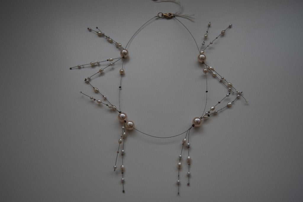 Ketting diverse soorten glasparels, Ophalen of Verzenden, Nieuw, Beige, Overige materialen