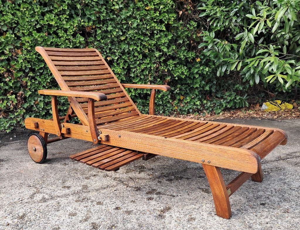 Hartman Prestige ligbed gebruikte staat, verrijdbaar, Tuin en Terras, Ophalen, Gebruikt, Teakhout, Verstelbaar