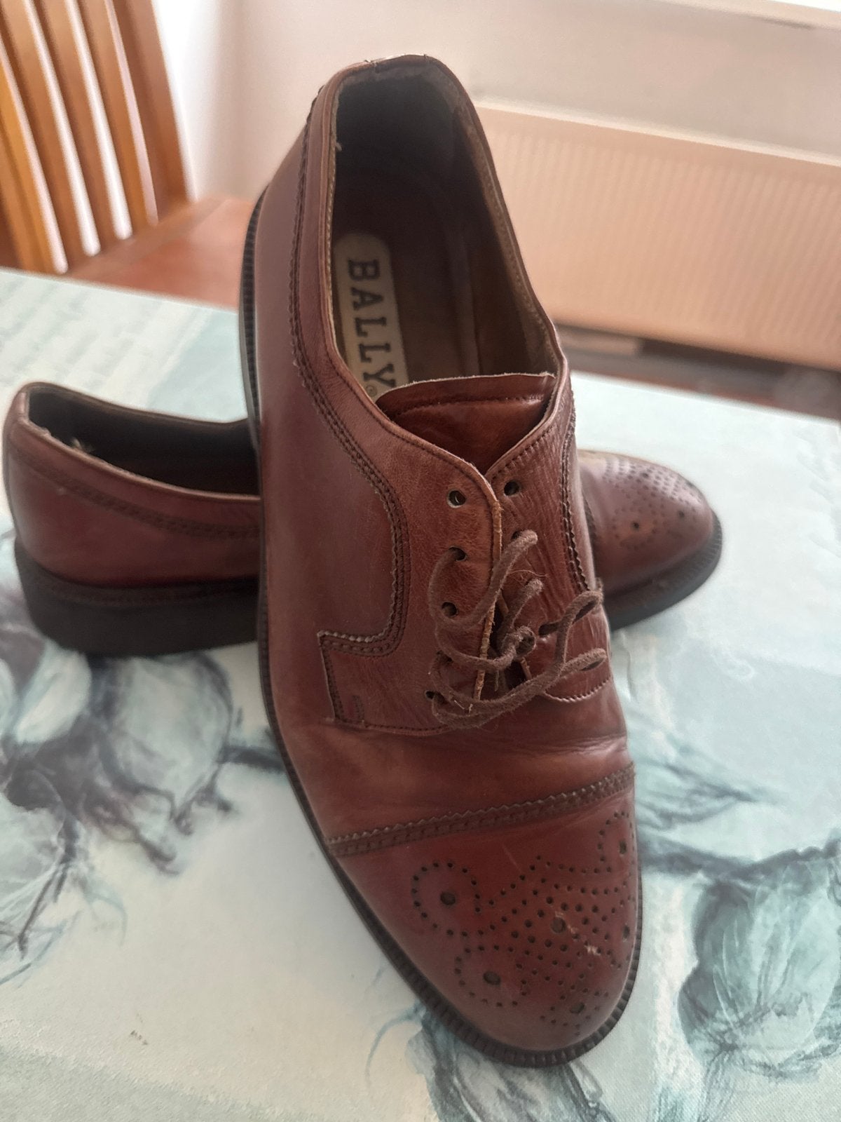 Bally Nette Schoenen - Bruin Leer, Maat 41, Ophalen of Verzenden, Gedragen, Bruin, Veterschoenen