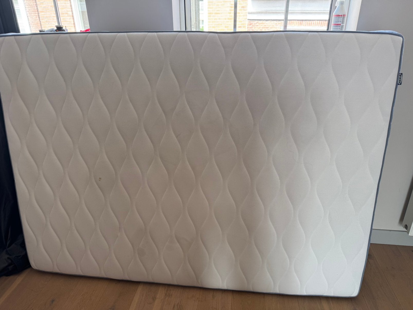 Pocket sprung mattress, firm/light blue, 140x200 cm, Ophalen, Zo goed als nieuw, Tweepersoons, 140 cm