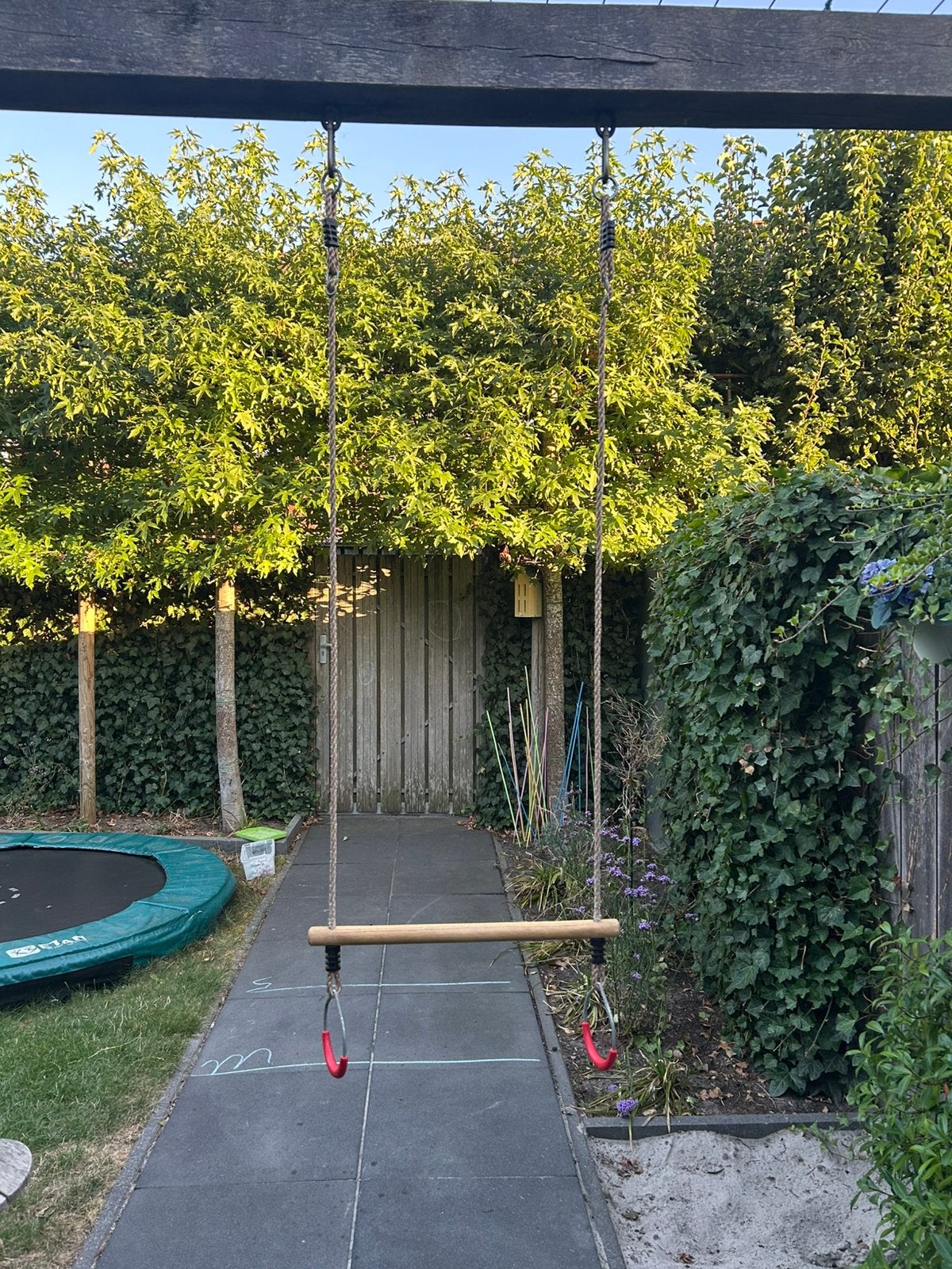 Buitenschommel / Trapezestang met ringen, Ophalen, Gebruikt
