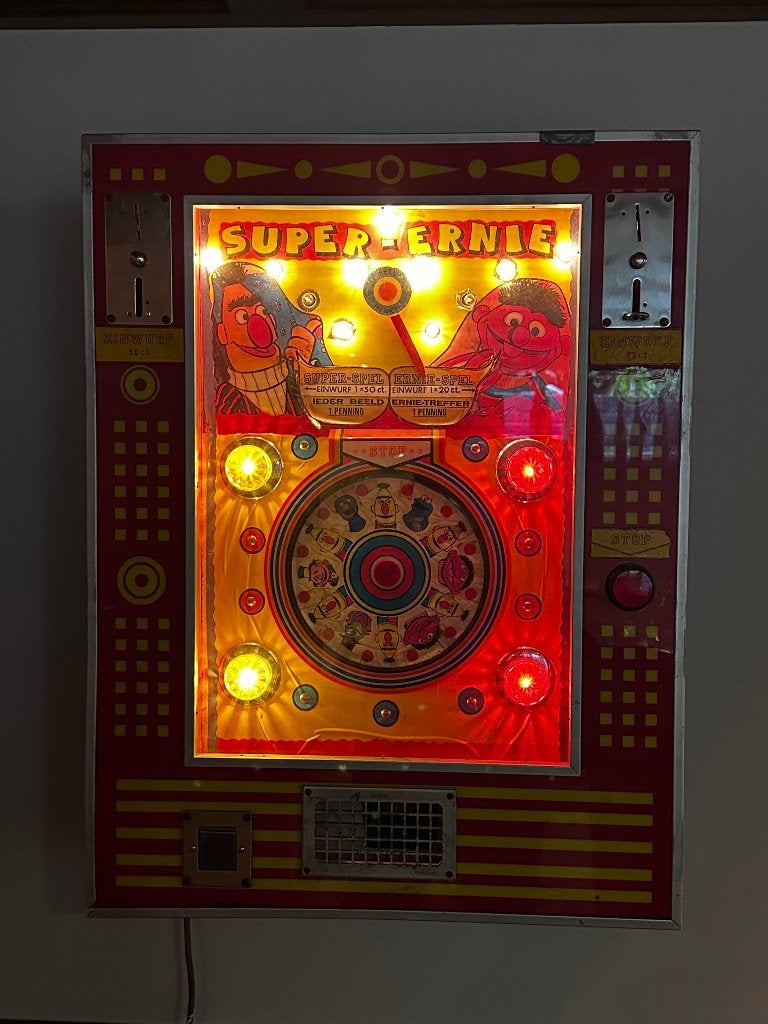 Vintage Super Ernie Flipperkast / Arcadekast, Overige munten, Ophalen, Gebruikt