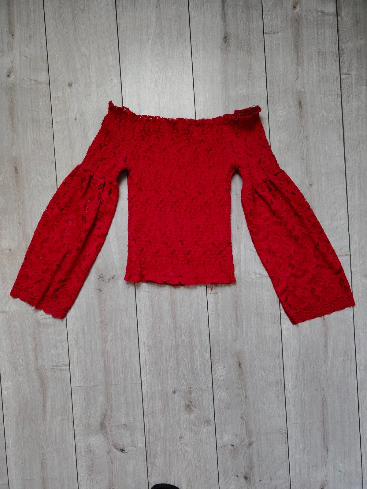 Coolcat rode off-shoulder top met lange mouwen, maat M, Maat 38/40 (M), Ophalen of Verzenden, Zo goed als nieuw, Coolcat