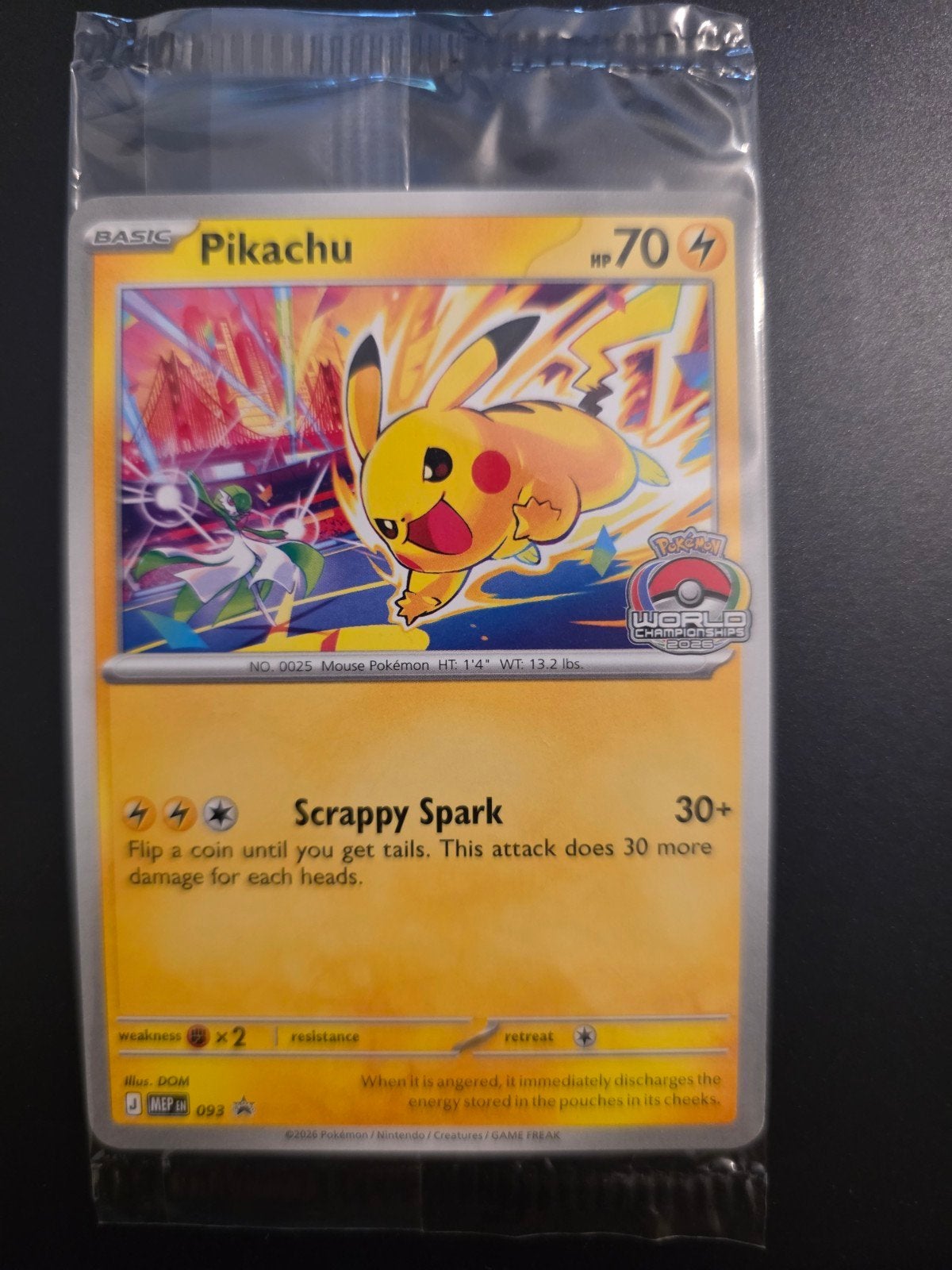 Pikachu World Championships Pokémon Kaart - 2016, Hobby en Vrije tijd, Ophalen of Verzenden, Nieuw, Losse kaart, Foil