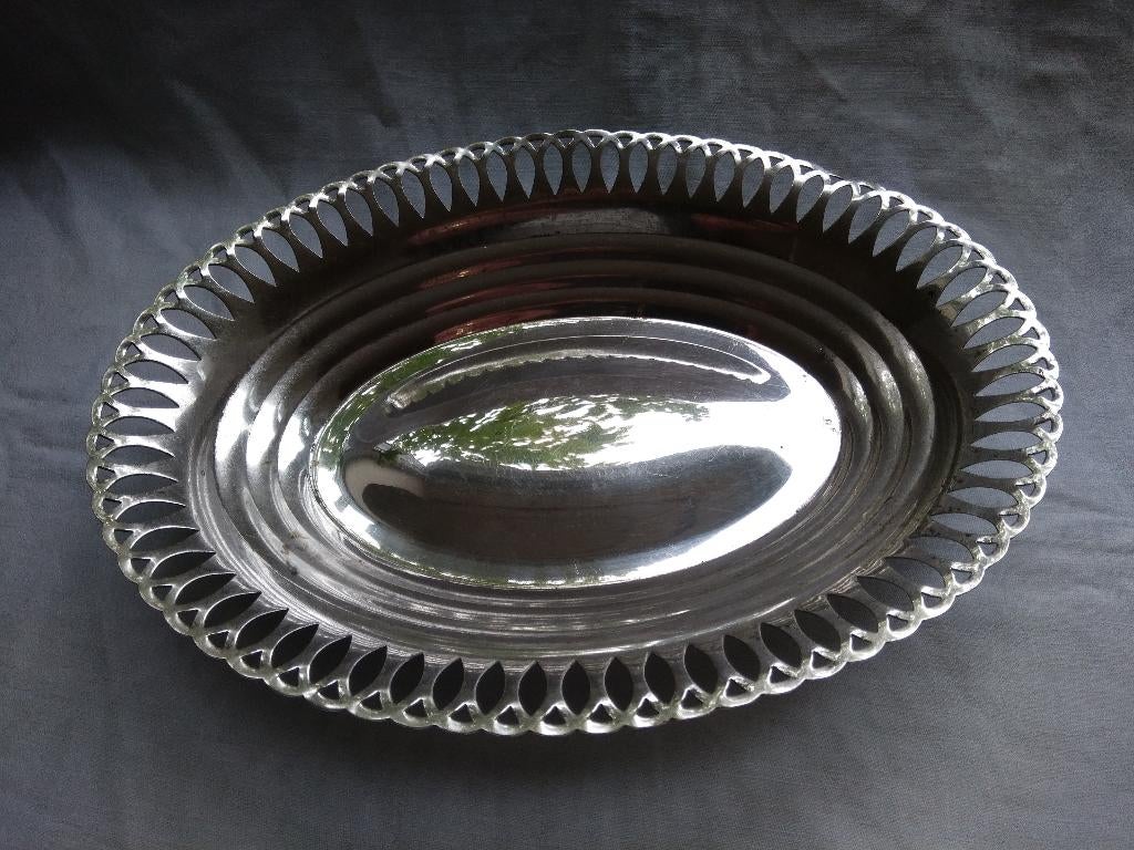 verzilverde BROODMAND 30x 23 cm, van St.Medard, Frankrijk, Antiek en Kunst, Ophalen of Verzenden