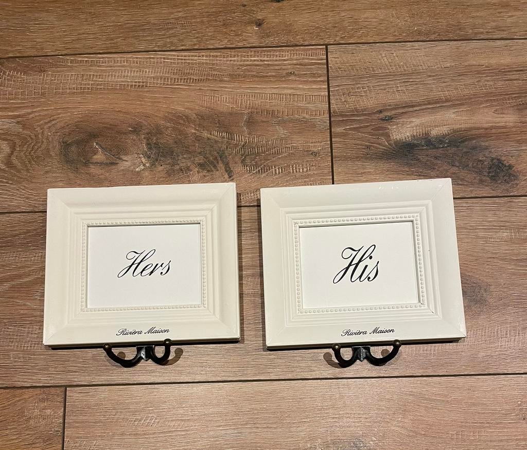 Riviera maison his & hers lijsten, Ophalen, Zo goed als nieuw, Hout, Minder dan 50 cm