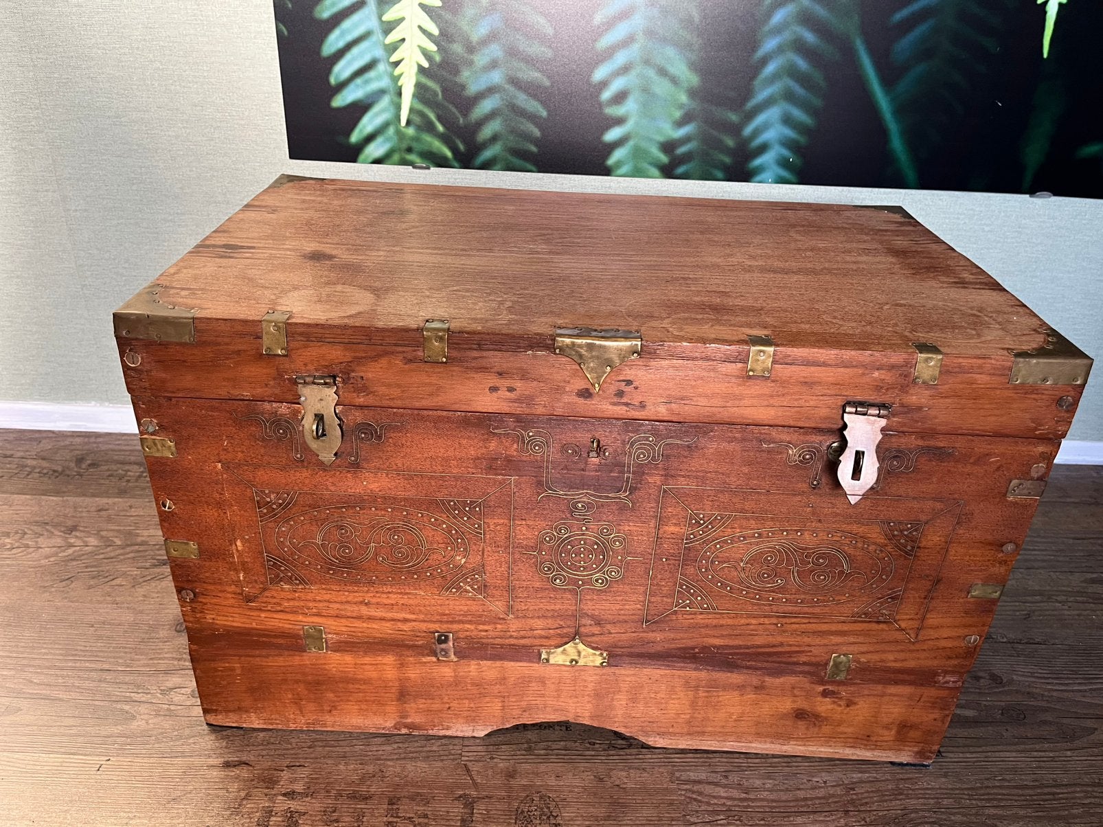 A antieke oude kist met geheime vak, Ophalen, Gebruikt, 50 tot 100 cm, Minder dan 50 cm