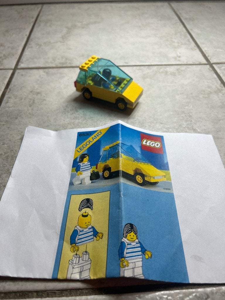Lego Legoland 6530 Sportwagen met minifiguur en instructies, Gebruikt, Lego, Ophalen of Verzenden, Complete set