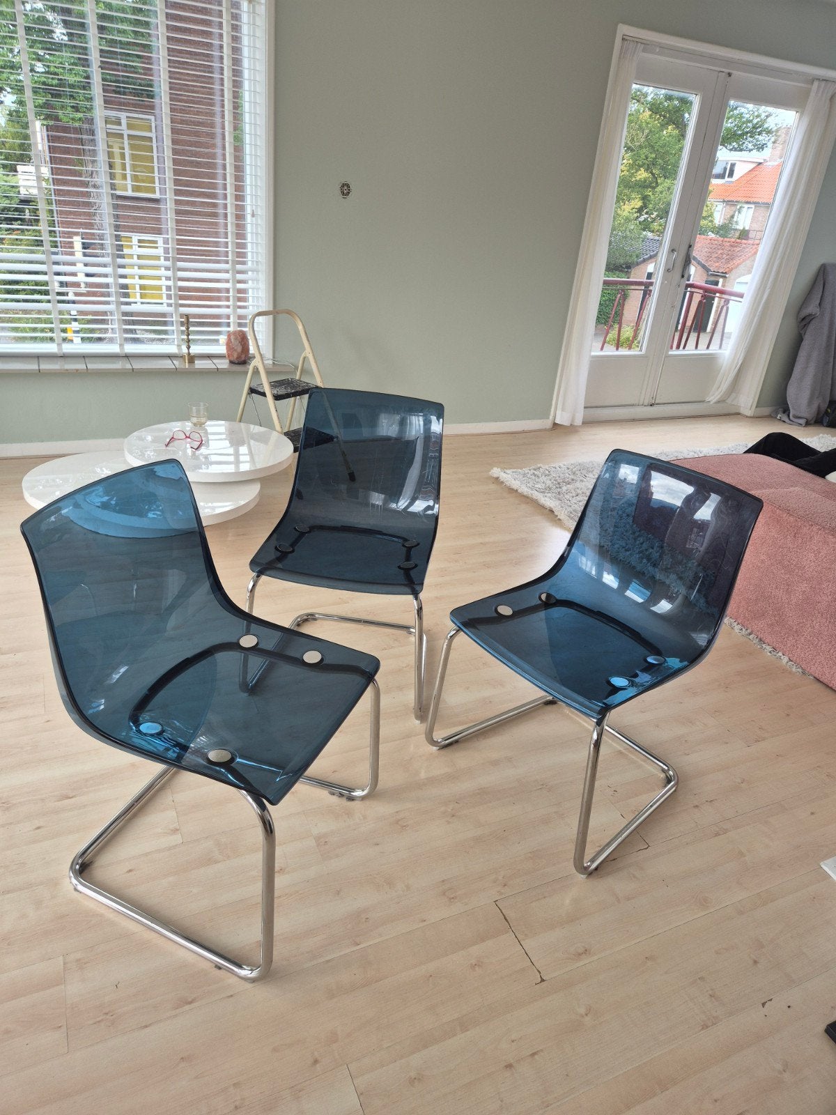 3 stuks stoel Tobias Ikea, Huis en Inrichting, Stoelen, Ophalen, Zo goed als nieuw, Blauw, Eén