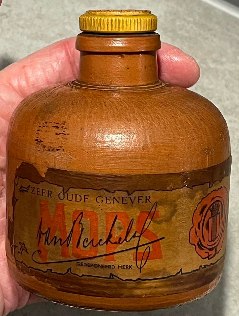 kruikje oude jenever Mops Van Berckel & Co. Delft, Verzamelen, Merken en Reclamevoorwerpen, Ophalen of Verzenden, Gebruikt, Verpakking