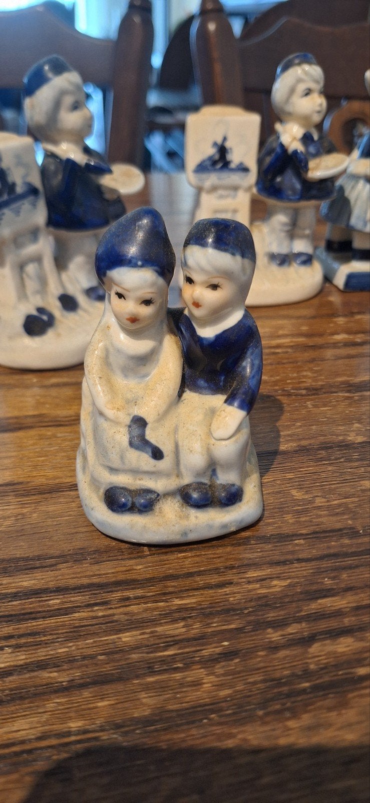 Handgeschilderde Delftsblauwe beeldjes - set van 5, Verzamelen, Beelden en Beeldjes, Ophalen of Verzenden