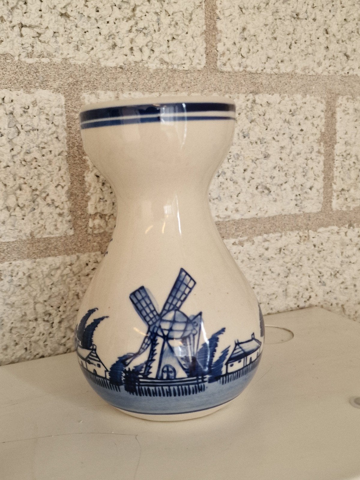 Vintage vaasje - Hyacinten - keramiek Delftsblauw, Ophalen of Verzenden, Overige kleuren, Aardewerk of Porselein, Minder dan 50 cm