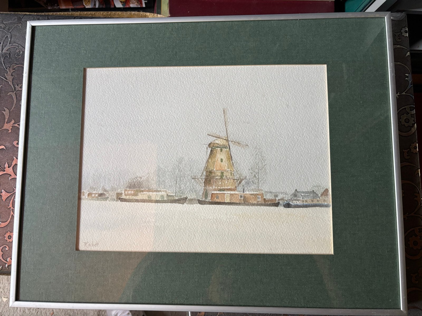 Schilderij: Molen aan de Demmerik van Sloten (aquarel), Antiek en Kunst, Ophalen of Verzenden