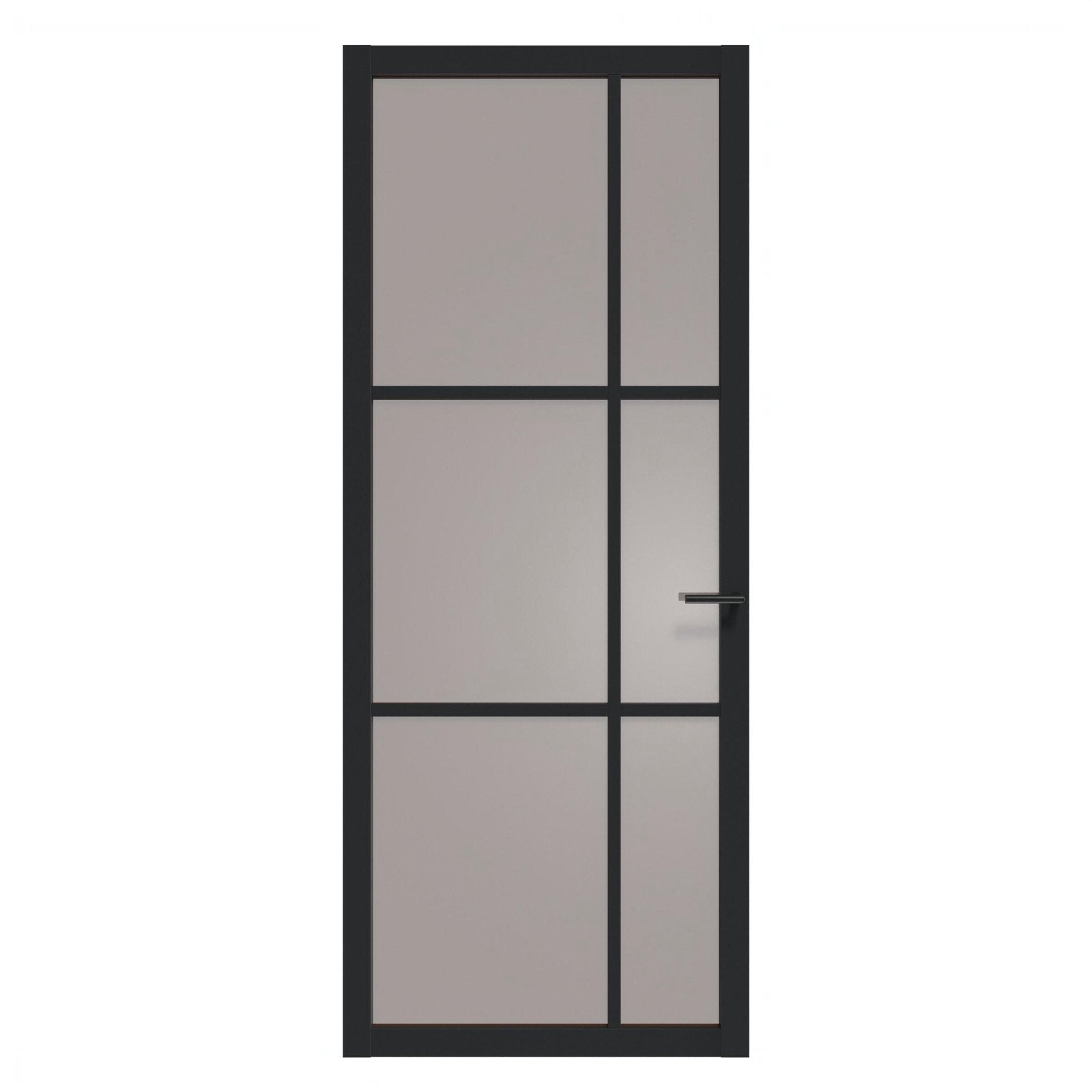 Zwarte stalen binnendeur bronsglas en ingebouwde valdorpel, Ophalen, 80 tot 100 cm, 215 cm of meer, Binnendeur