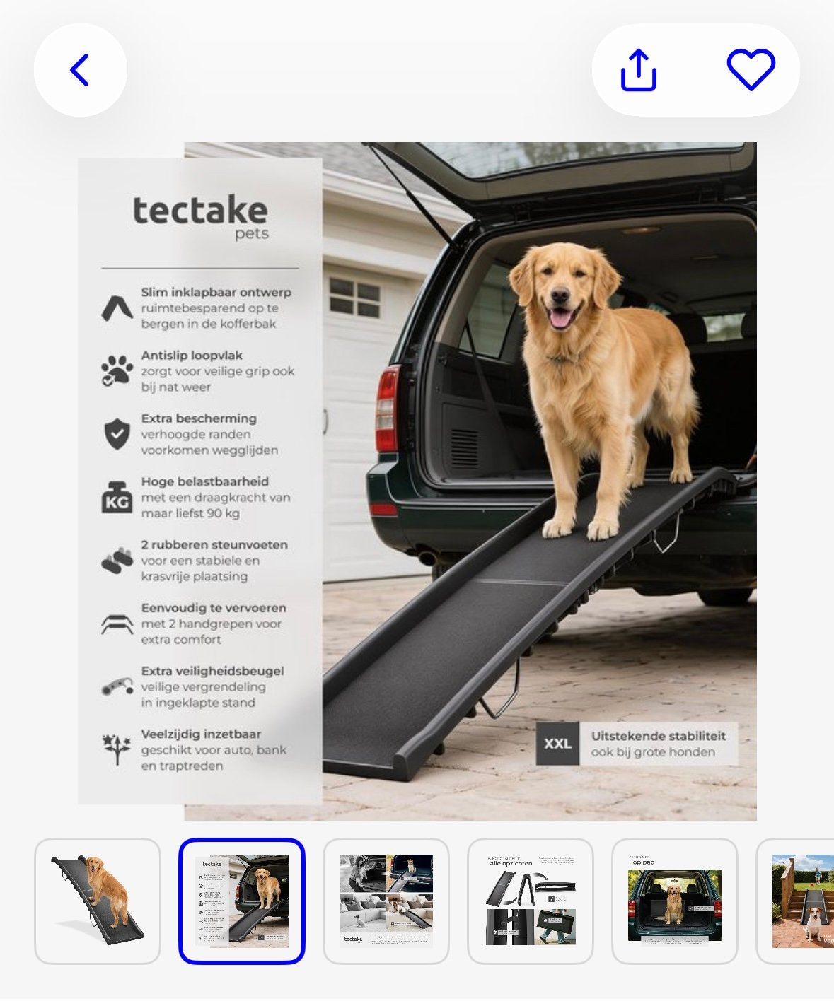 Honden loopplank, Ophalen, Zo goed als nieuw