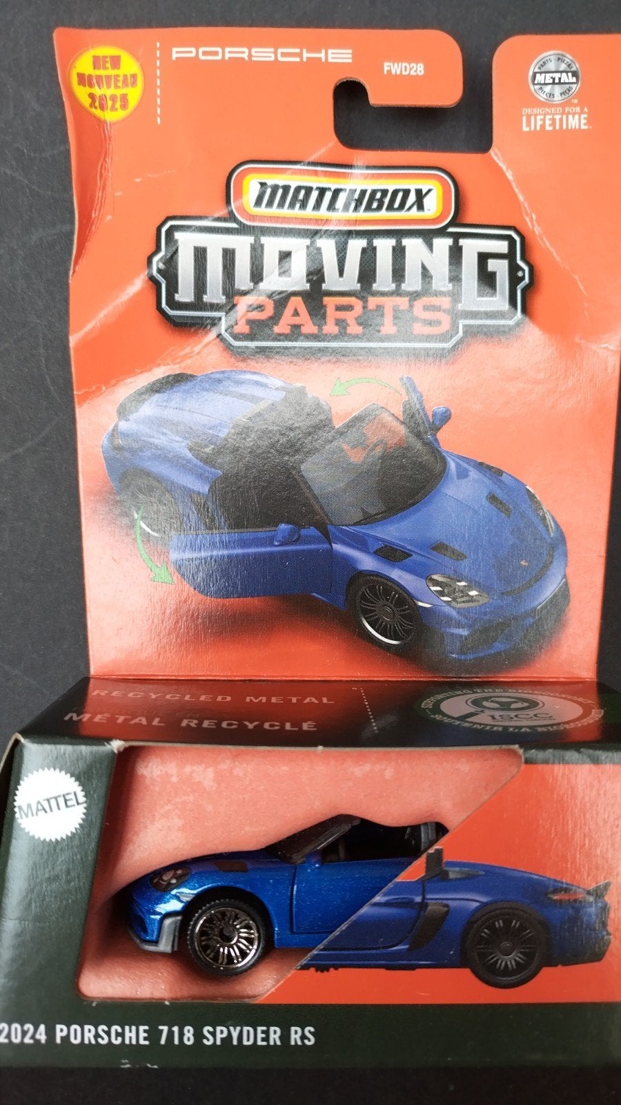 Porsche 718 RS 2024 1:64 3inch Matchbox Moving Parts Pol, .., Auto, Verzenden, .