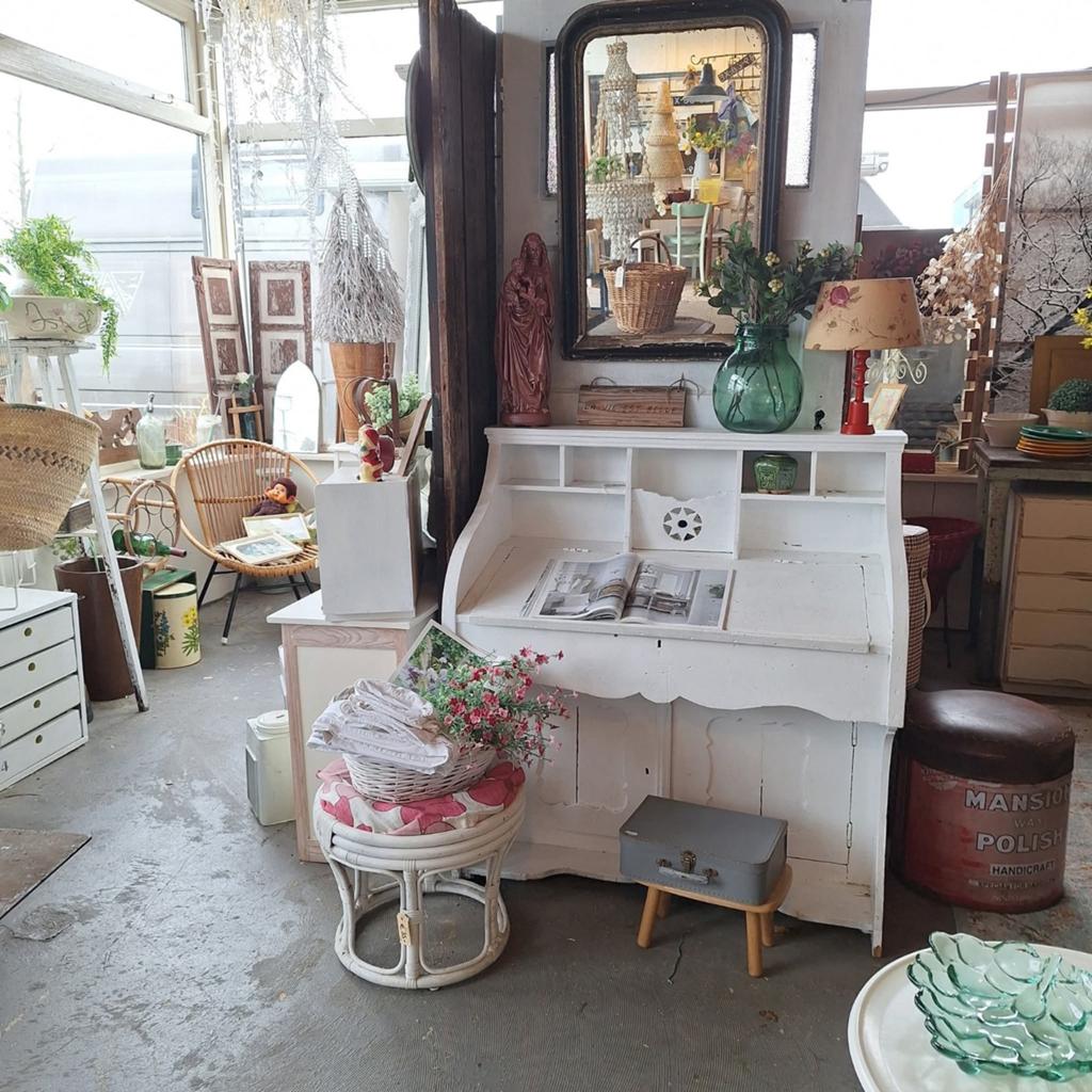 Brocante Witte Biedermeier Bureau AANBIEDING, Ophalen