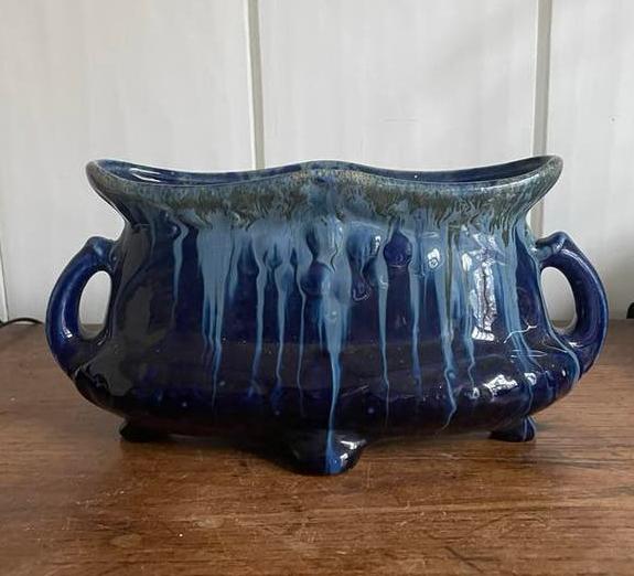 Art Deco Druipglazuur Vaas Jaren '30 met Oren - 26x13cm, Antiek en Kunst, Antiek | Keramiek en Aardewerk, Ophalen of Verzenden