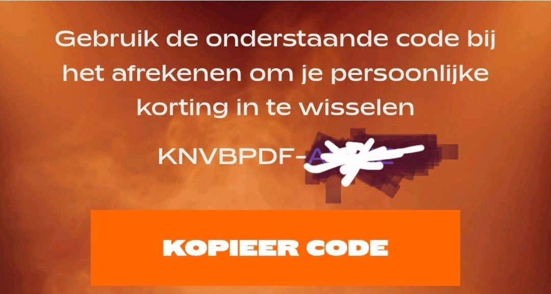 Knvb 10% kortingsbon, Eén persoon, Cadeaubon