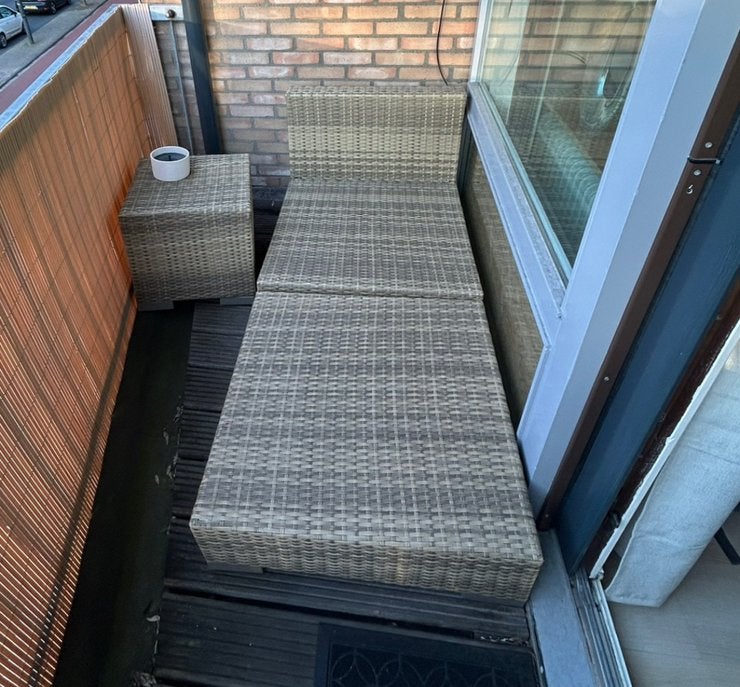 Loungeset met tafel incl. antraciet kussens, Tuin en Terras, Tuinsets en Loungesets, Ophalen, Zo goed als nieuw, Wicker