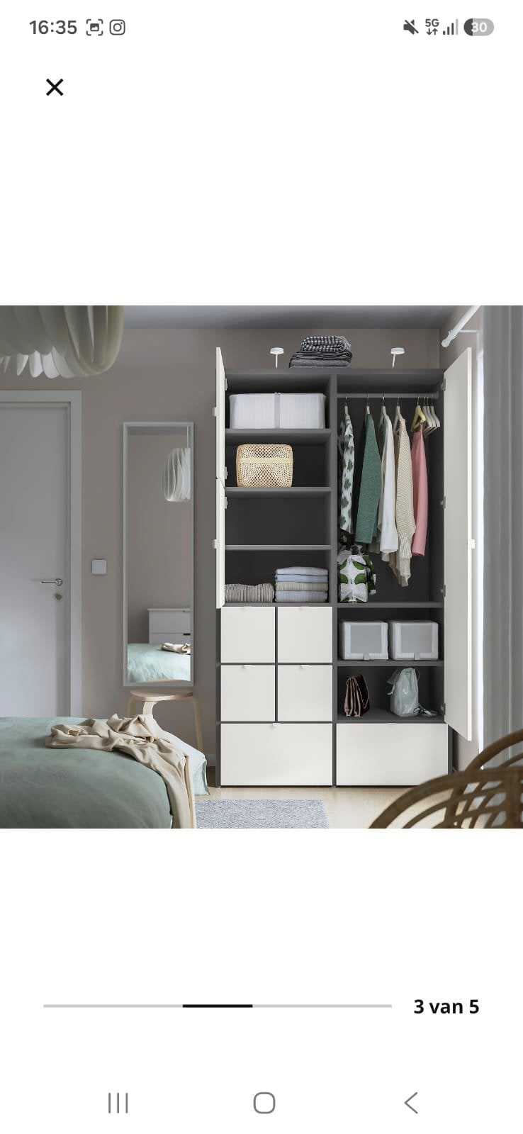 Ikea kast, Ophalen, Zo goed als nieuw, Binnendeur, Minder dan 200 cm