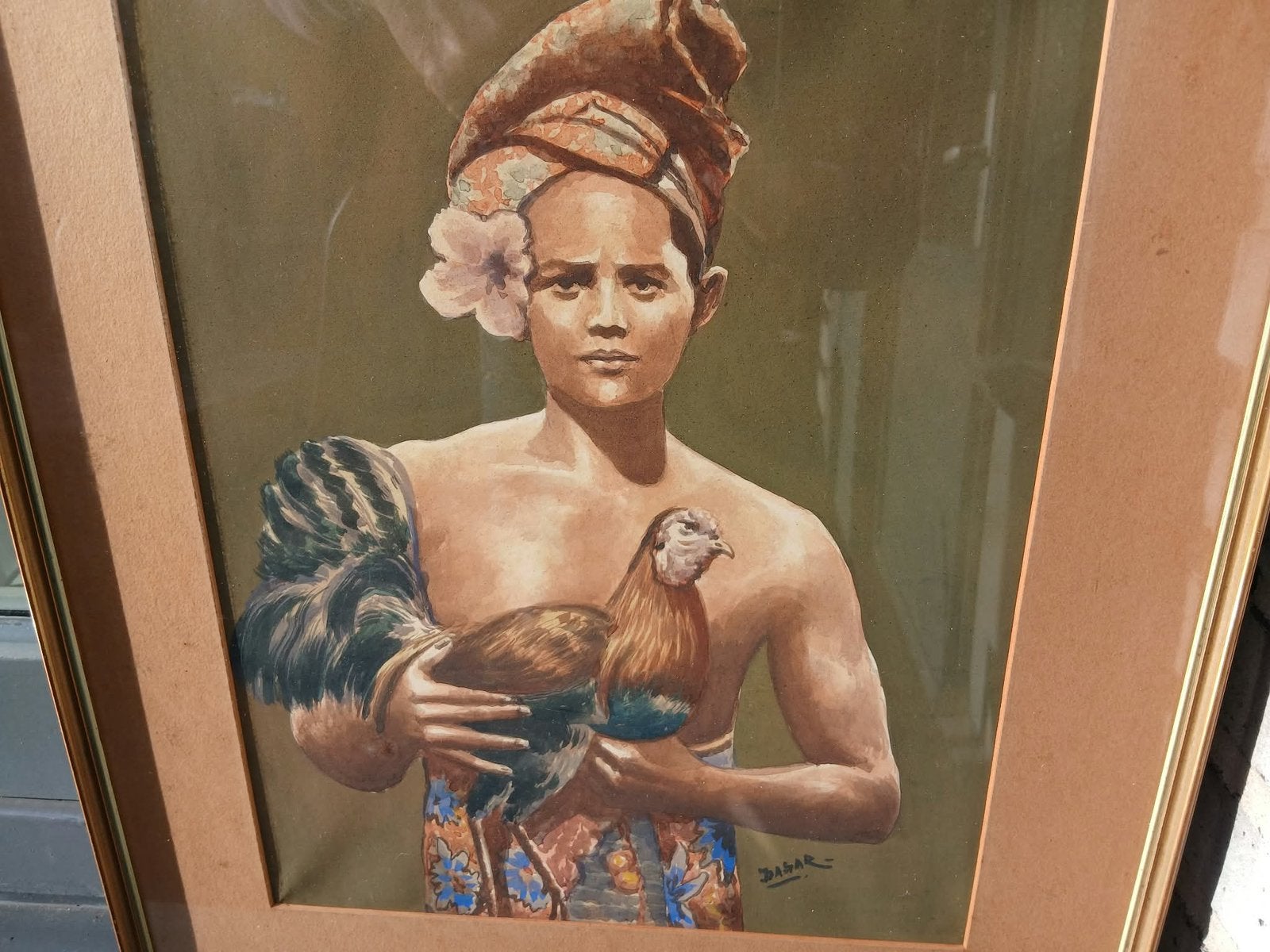 Oud aquarel Basar Adjonati, Antiek en Kunst, Ophalen of Verzenden