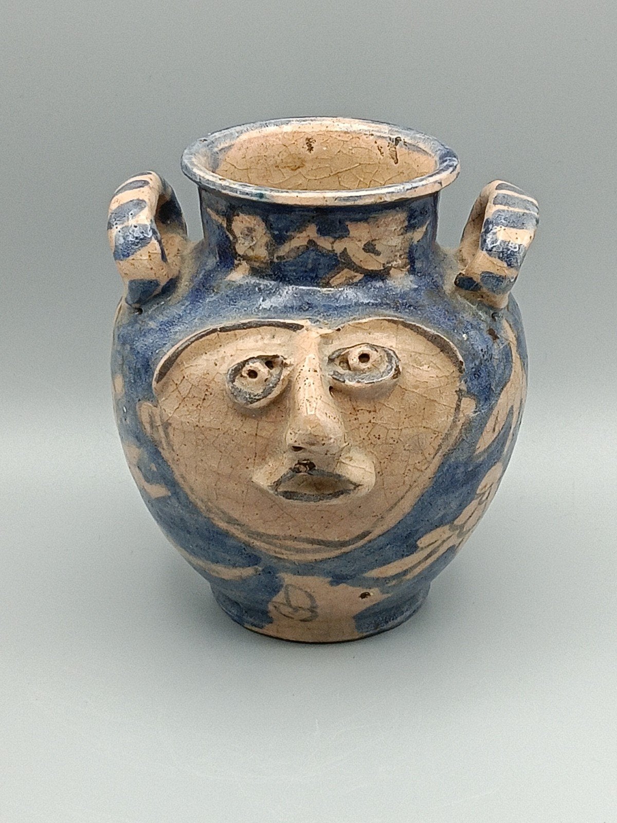 Antiek Keramiek Faience Antropomorf" Face Jug" 15cmh, Ophalen of Verzenden