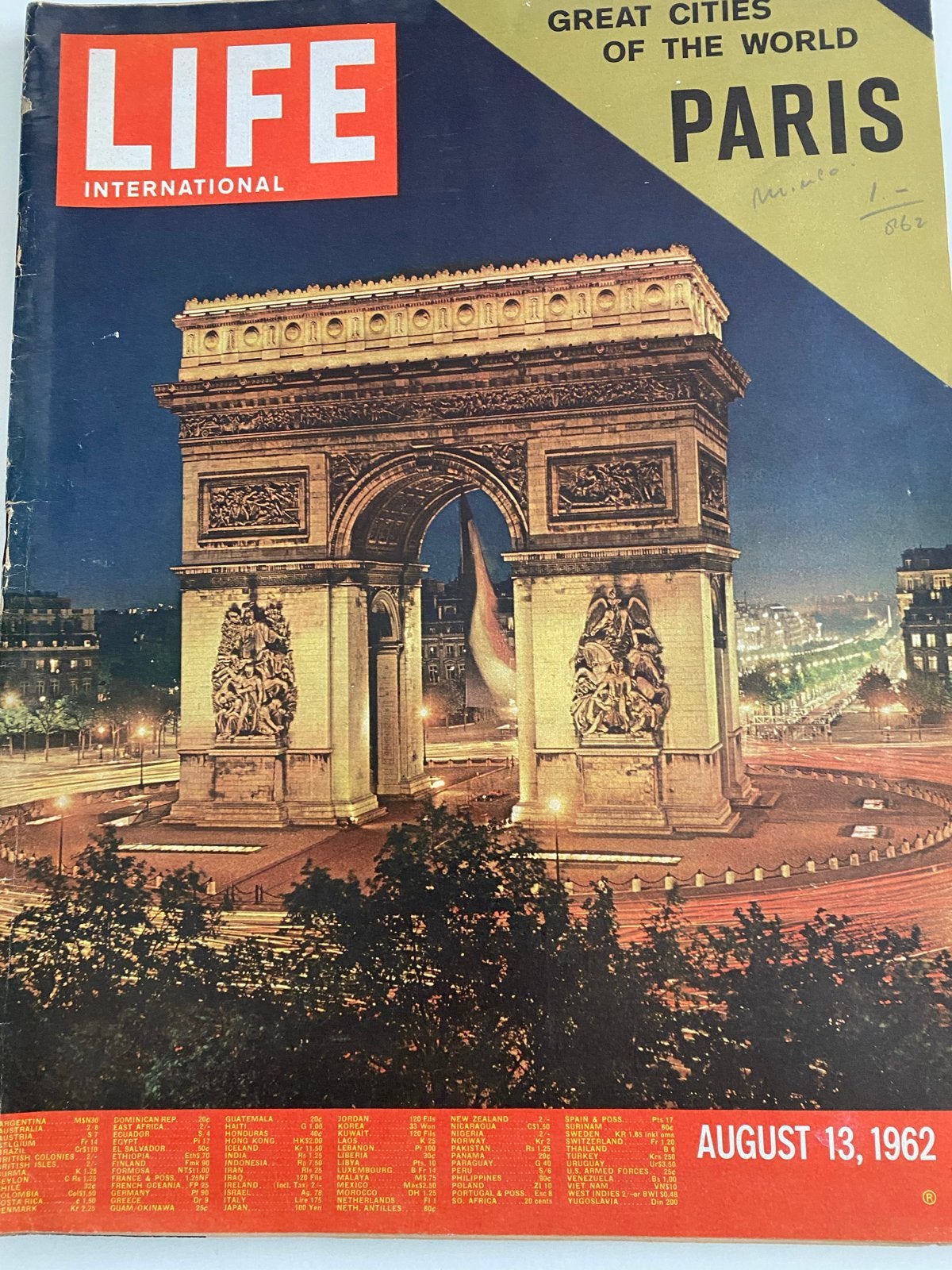 LIFE International Magazine - Augustus 1962 - Parijs, Ophalen of Verzenden, Gelezen, Overige typen
