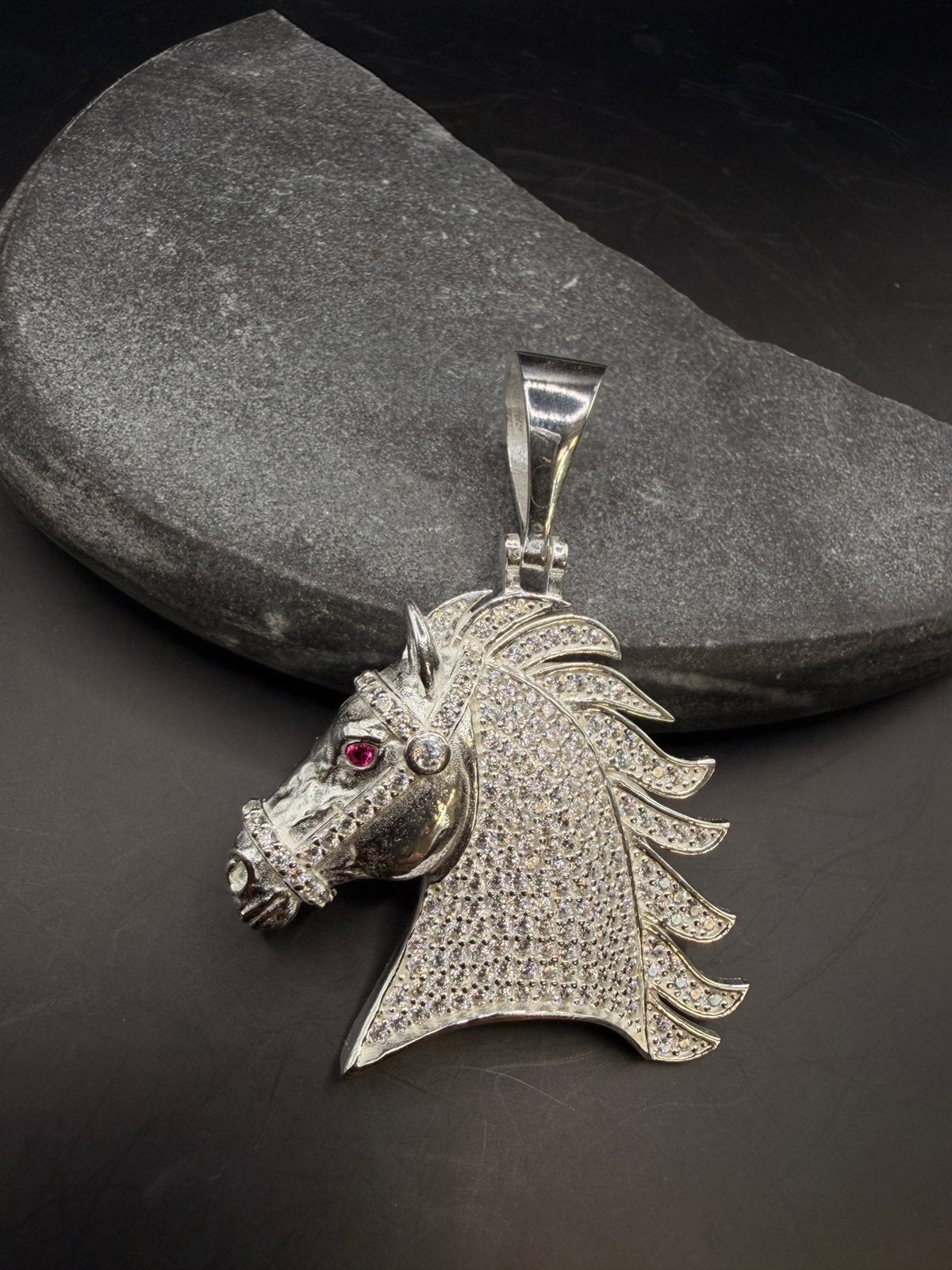 925 zilveren paard hanger, Ophalen of Verzenden, Zo goed als nieuw, Zilver