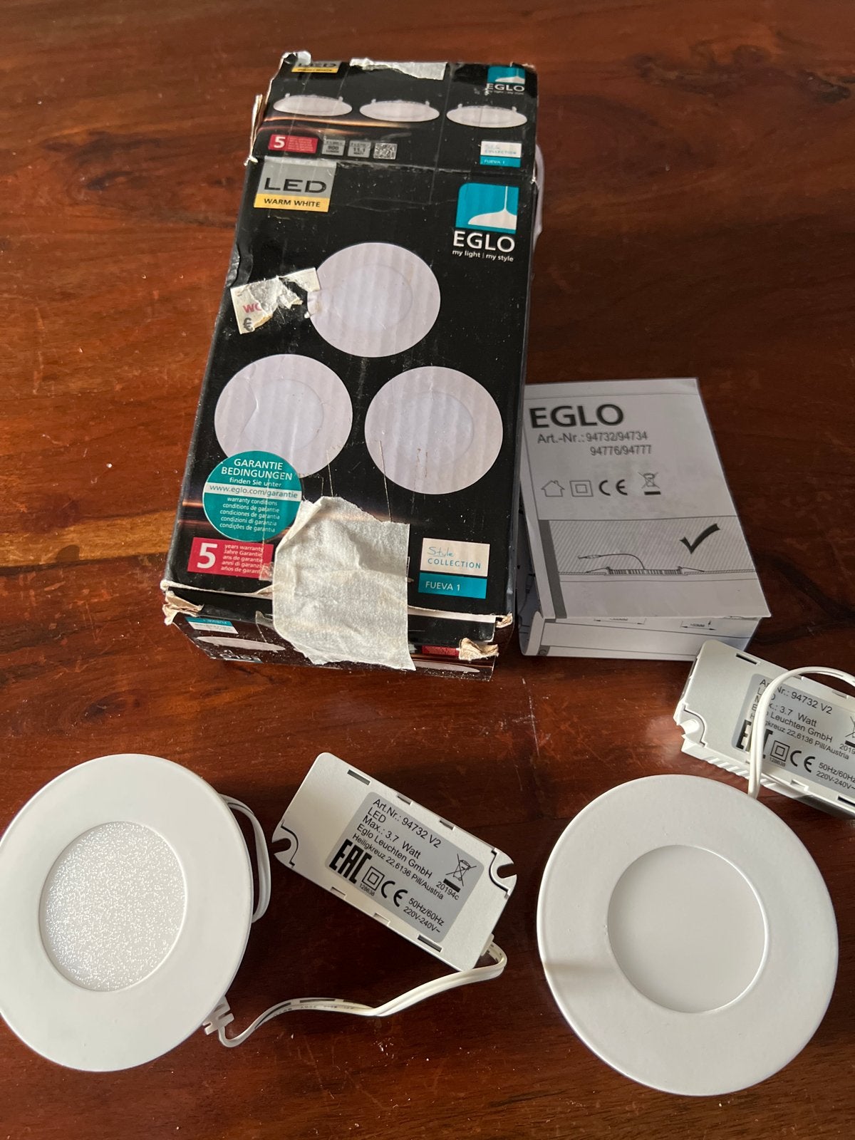 EGLO LED Inbouwspots - Warm Wit (3stuks), Ophalen, Eglo, Zo goed als nieuw, LED