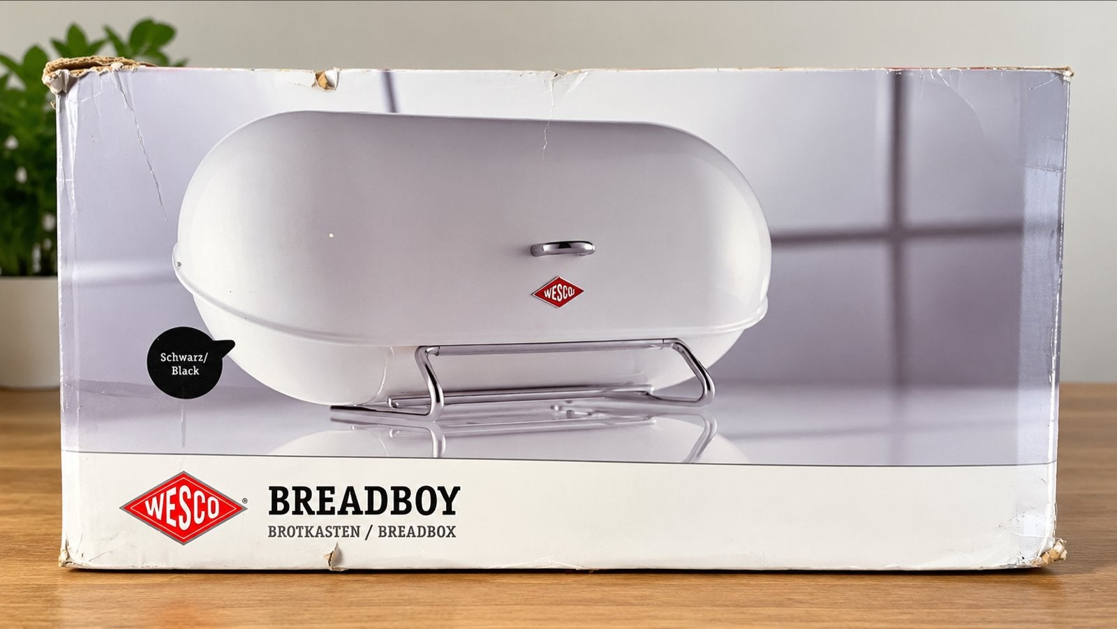 Wesco Broodtrommel Breadboy - wit, Huis en Inrichting, Broodtrommel, Ophalen of Verzenden, Nieuw, Zwart