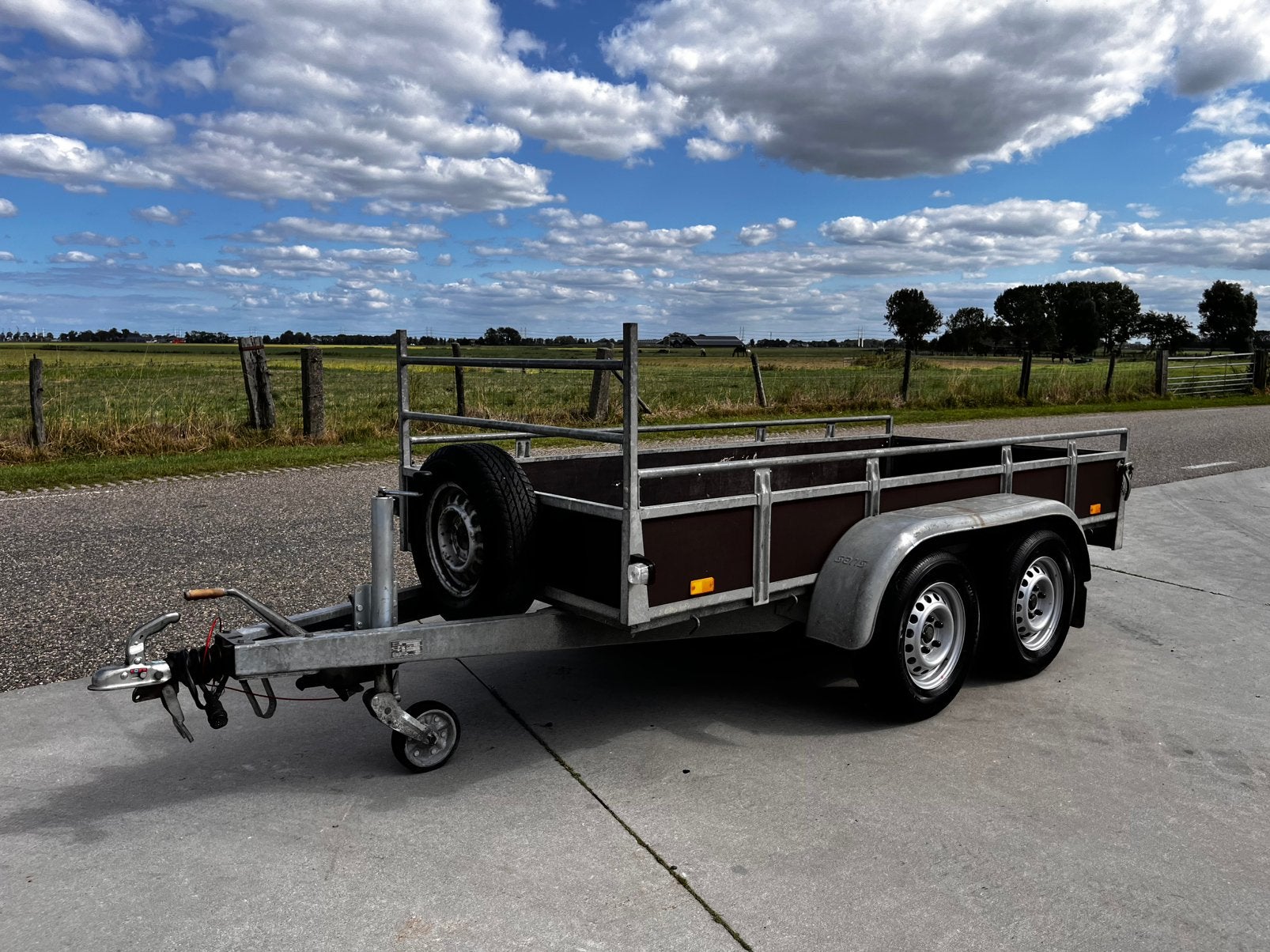 Saris dubbelasser tandemasser 300x130 nette staat, Auto diversen, Aanhangers en Bagagewagens, Ophalen, Gebruikt