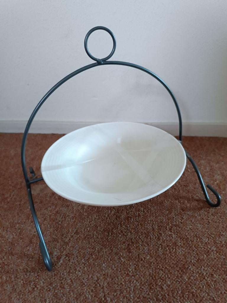 Metalen etagere met bord, Ophalen of Verzenden