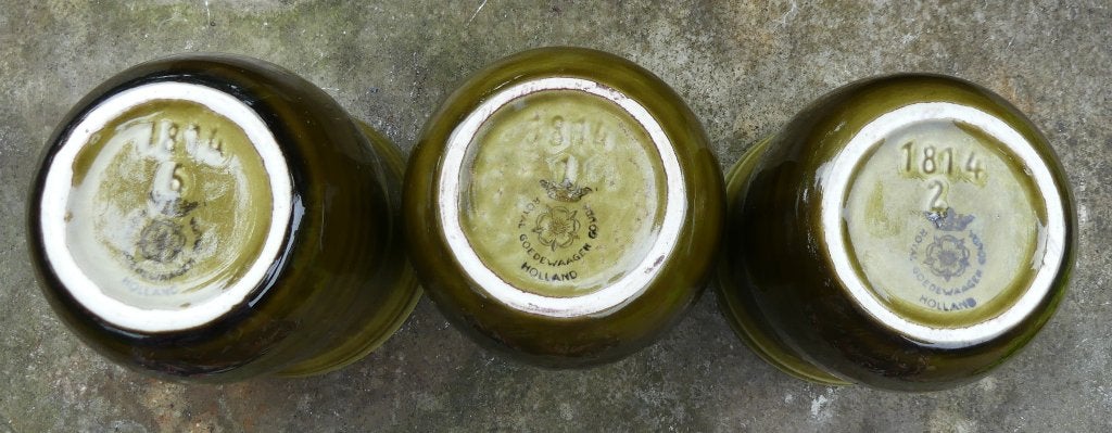 3 x Goedewaagen Beker Landhuis - diepgroen 1814 -1 /2 / 6, Antiek en Kunst, Ophalen of Verzenden