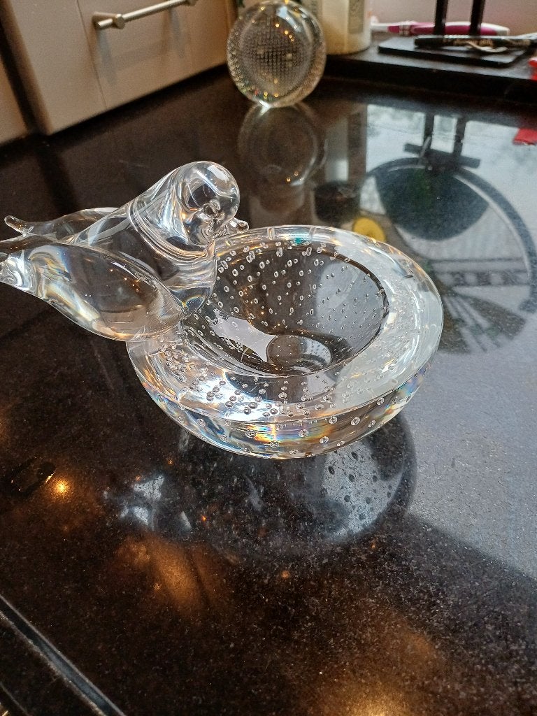 Vintage Kristallen vogelschaaltje, Ophalen of Verzenden
