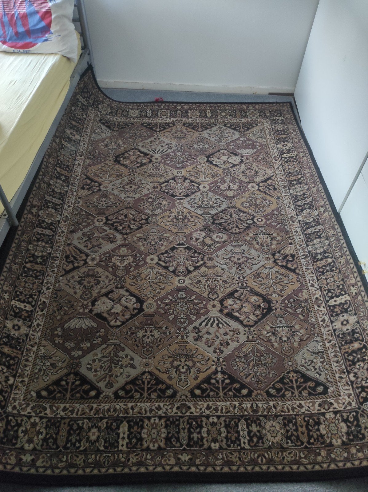 Groot tapijt met klassiek patroon - Bruin/Beige, Gebruikt, 100 tot 150 cm, Klassiek, Oosters, Bruin