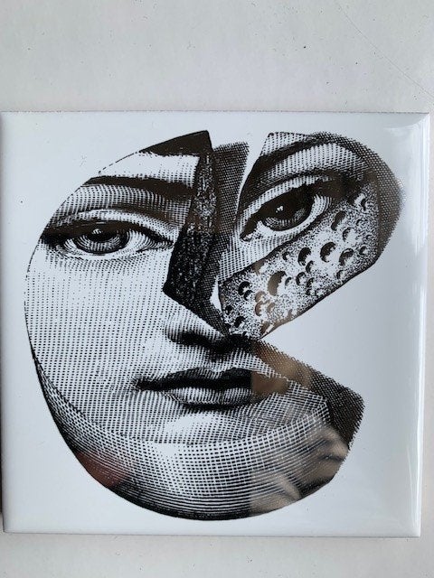 Fornasetti tegel wit kaas (collectable), Ophalen, Minder dan 50 cm, Wit, Nieuw