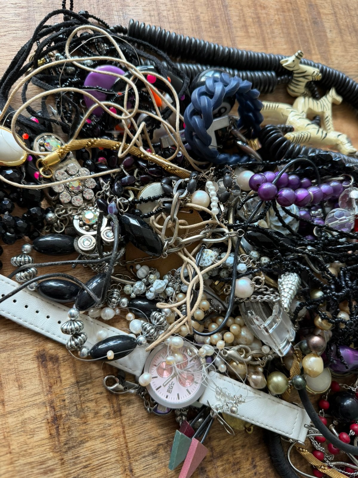 Partij lot sieraden vintage antiek diverse, Ophalen of Verzenden, Gebruikt, Overige kleuren, Overige materialen