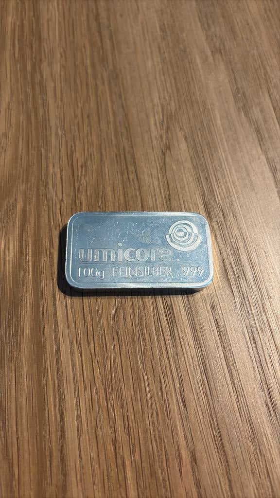 Umicore zilverbaar zilver baar 99,9% puur, Ophalen of Verzenden, Zilver