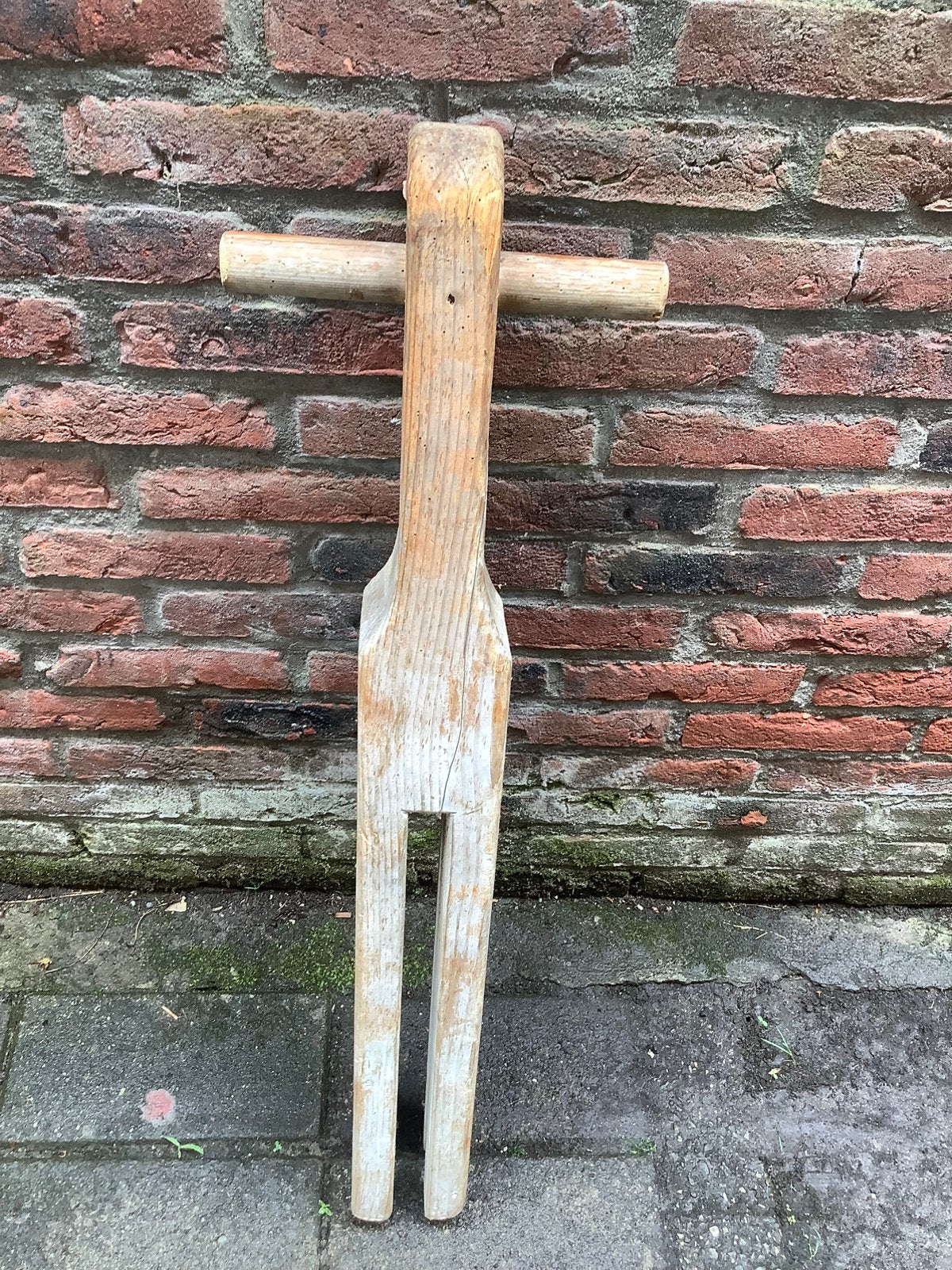 Antieke houten was stamper, Ophalen of Verzenden