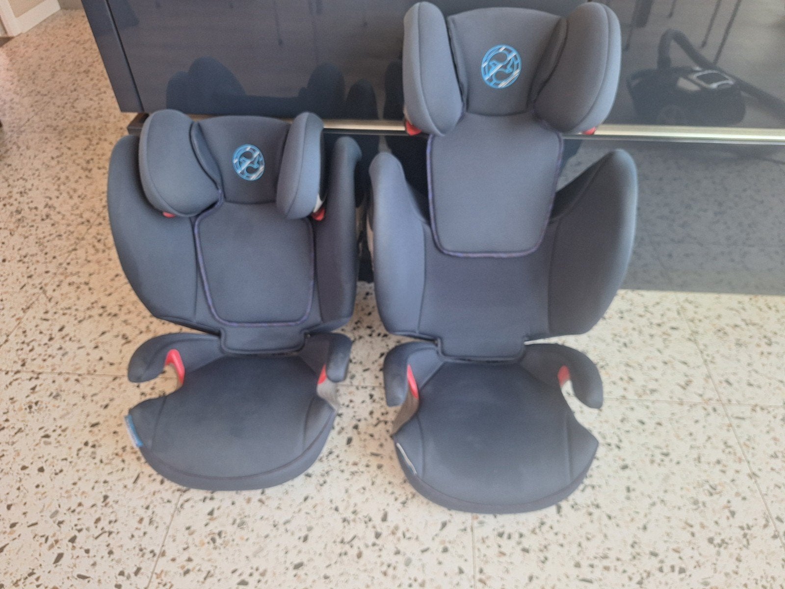 Cybex Solution S-Fix autostoel (2 stuks) - donkerblauw, Autogordel of Isofix, Gebruikt, 15 t/m 36 kg, Verstelbare rugleuning
