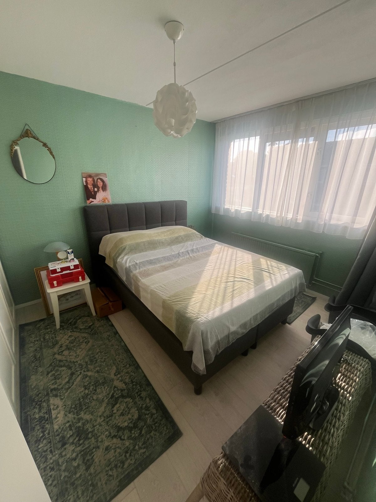 Emma tweepersoons boxspring met hoofdbord - ZGAN, Ophalen, Tweepersoons, 140 cm, Zo goed als nieuw