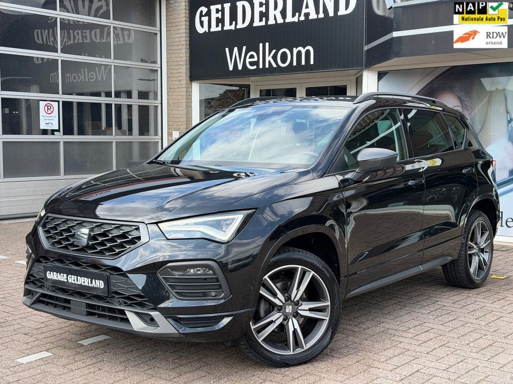 SEAT Ateca 1.5 TSI FR Business | Virtual | Leder/Alcantara |, 15 km/l, Zwart, 4 cilinders, 150 pk