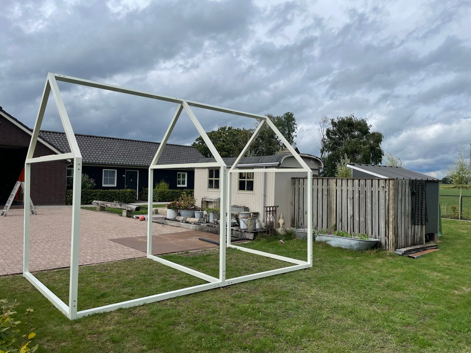 Mooie overkapping, bloemenkas, tiny house, speelhuis,voliere, Ophalen, Zo goed als nieuw